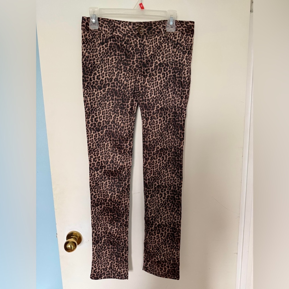 Leopard Print Women’s Stretch Jeans - Brown